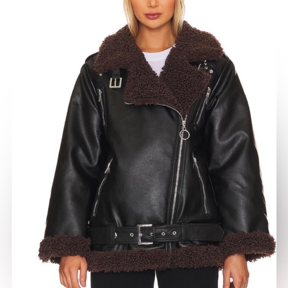 WeWoreWhat Faux Sherpa Jacket never worn $90!Originally $188.Sz Small